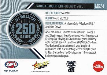 2021 Select AFL Footy Stars - AFL Milestone Games #MG24 Patrick Dangerfield Back